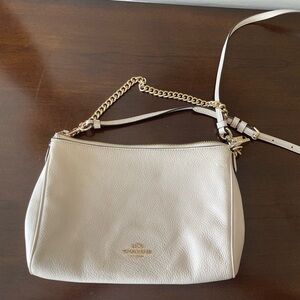 Coach Cream Crossbody Bag with Chain Strap